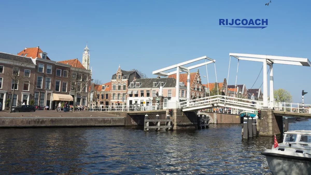 Driving lessons in the historic city center of Haarlem — narrow streets, cyclists and roundabouts